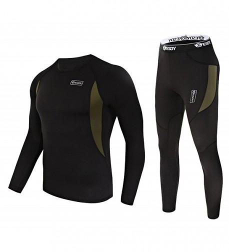 W8544-010 Thermasilk Men's Crew Base Layer - Black - CW11GBF72RJ