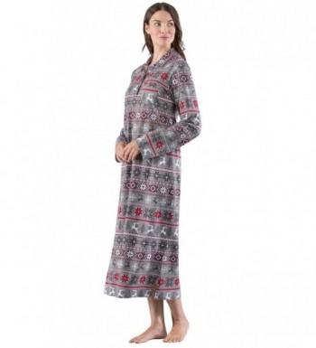PajamGram Fair Isle Nordic Cotton Jersey Women's Nightgown- Gray - Gray ...