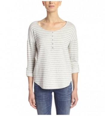 Women's Sierra Falls Stripe Henley - Heather Grey - CW1224PGOWN