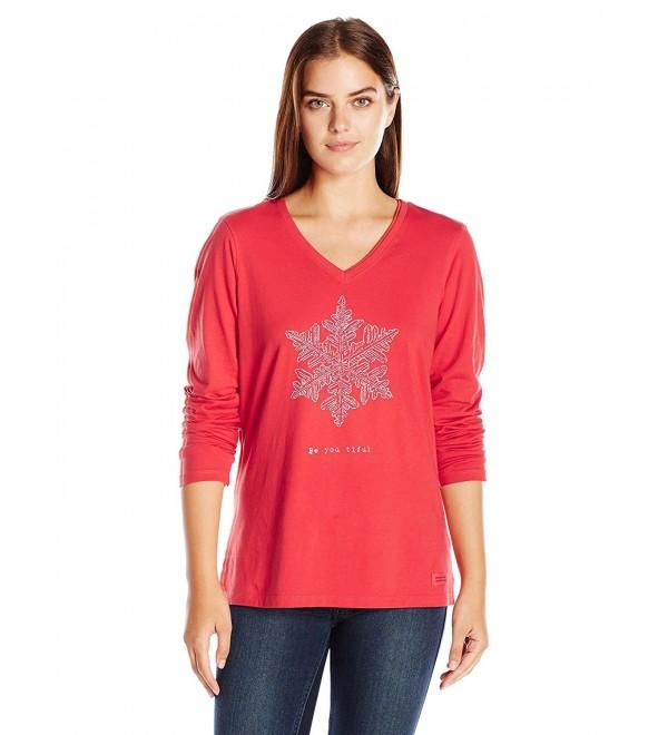 Crusher longsleeve Be You Snowflake T-Shirt- Simply Red - Simply Red ...