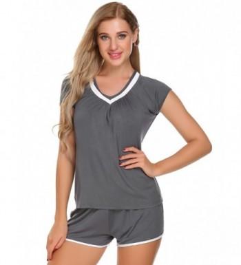 Ekouaer Womens Pajama Contrast Sleepwear