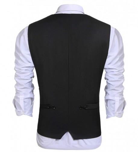 Men's Double Breasted Waistcoat Business Casual Slim Fit Suit Vests ...