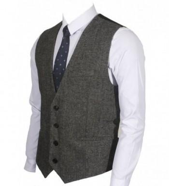 Ruth Boaz 3Pockets 4Buttons Wool Herringbone Tweed Business Suit Vest Tweed