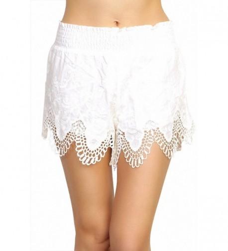 ToBeInStyle Womens Embroidered Crotchet Shorts