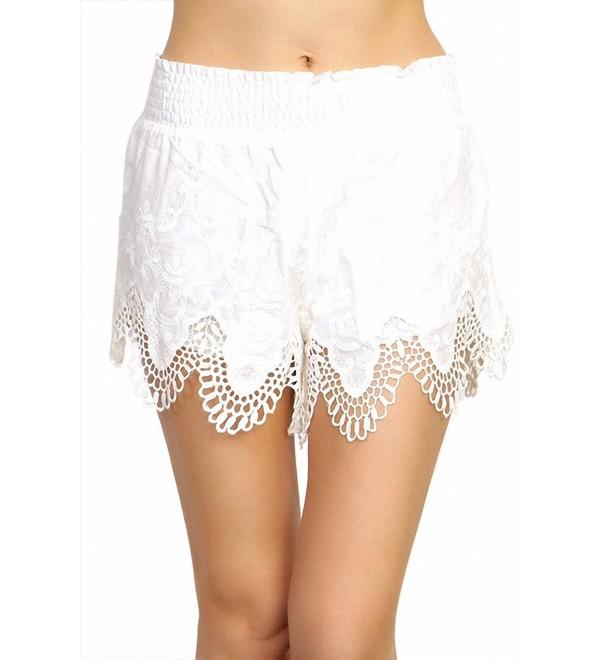 ToBeInStyle Womens Embroidered Crotchet Shorts