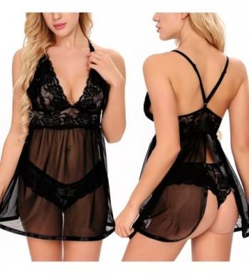 Ababoon Womens Babydoll Lingerie Black