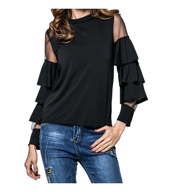 Fancathy Womens Tiered Sleeve T Shirt