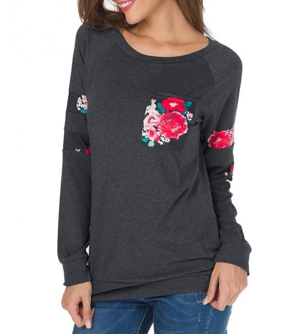 Samefar Womens Casual Floral Sweatshirt