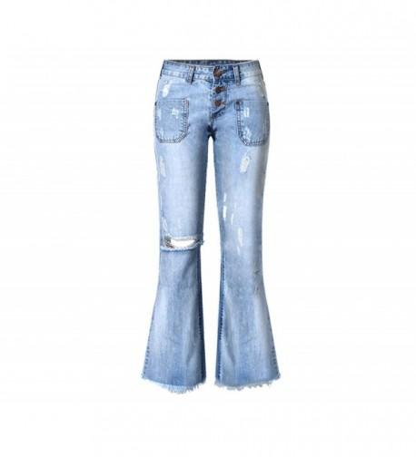 Womens Distressed Ripped Bootcut Straight