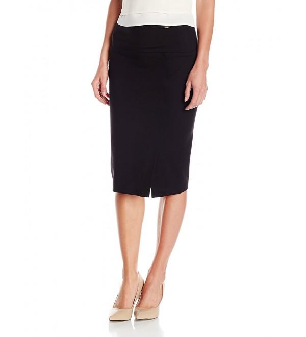 Women's Tummy Control Midi Skirt - Black - CS12IO3ZWM7