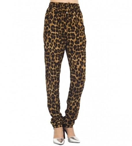 iB iP Womens Leopard Drawstring Relaxed