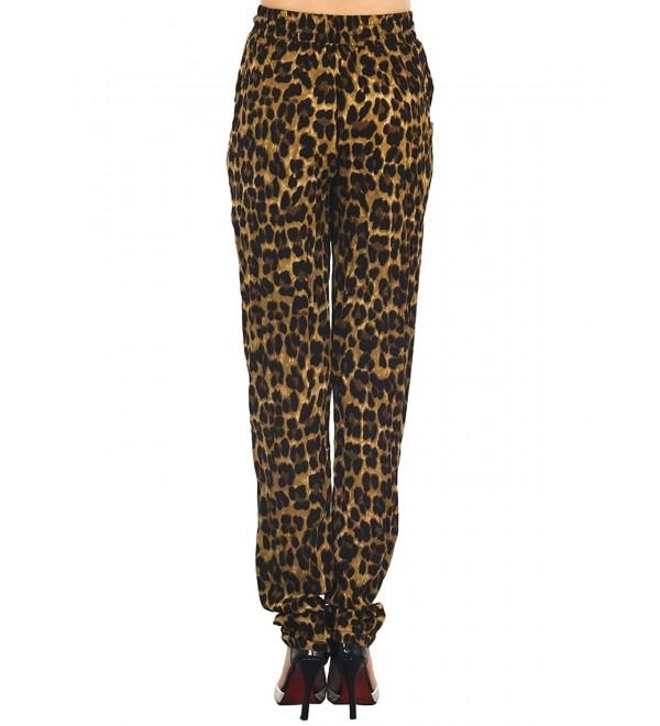 leopard print drawstring pants