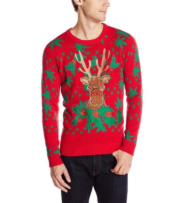 Men's Relaxed Rudolph Ugly Christmas Sweater - Red/Green/Brown ...