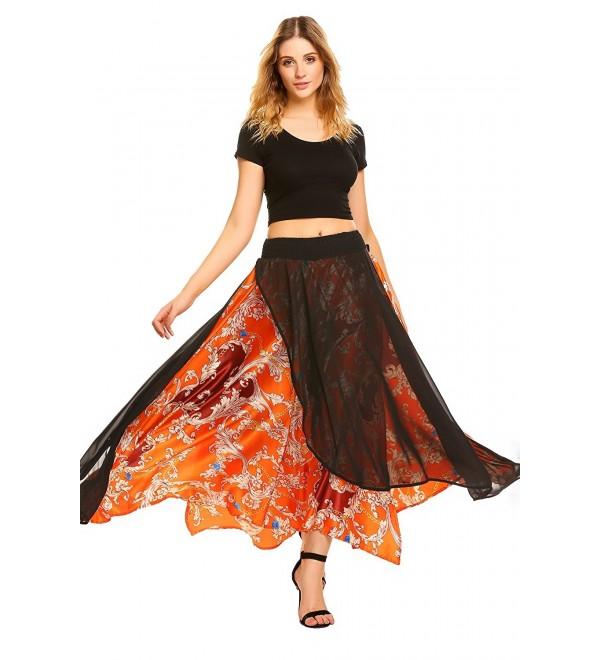 Womens Chiffon Retro Skirt Vintage