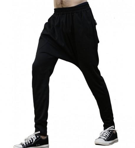 Allegra K Men Drop-Crotch Dance Sport Jogging Baggy Hip Hop Harem Pants ...