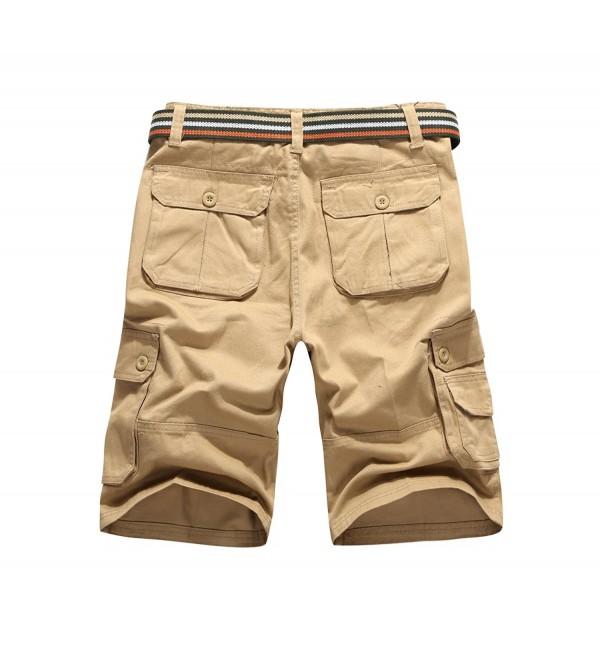 Men's Jogger Capri Cargo Shorts - Khaki - CF17YXQZXHR