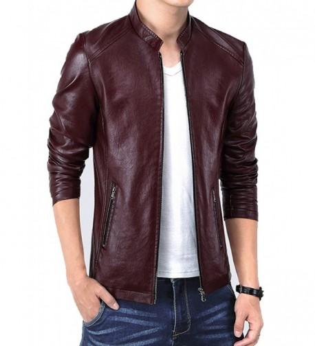 KIWEN Vintage Collar Leather Jacket