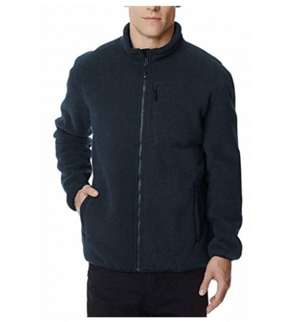 Mens Sherpa Lined Fleece Jacket- Deep Teal- XXL - C6180YAYRI9