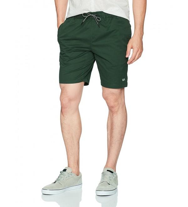 Mens Cotton Casual Shorts-Elastic Waist Classic Fit Short and Summer ...