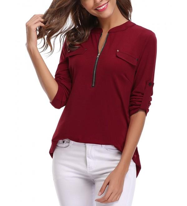 wine red shirt womens