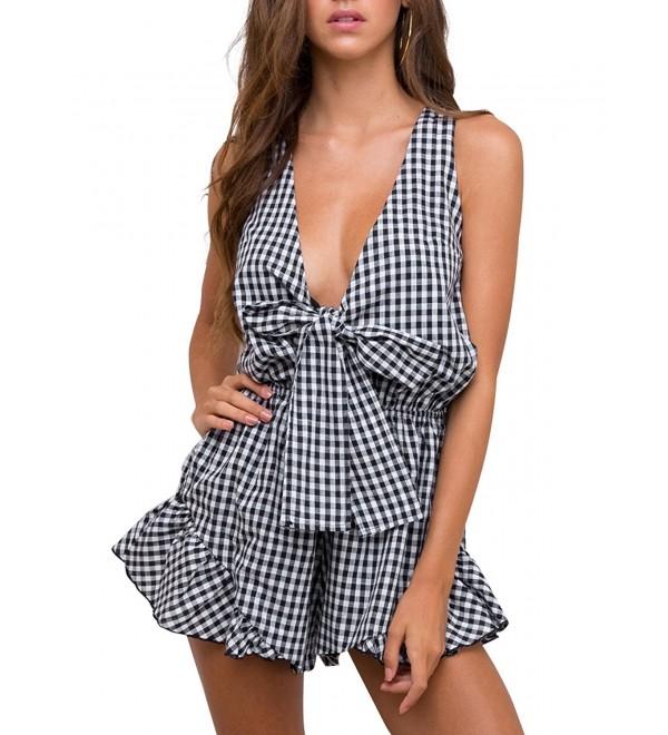 Glamaker Womens Romper Sleeveless Playsuit