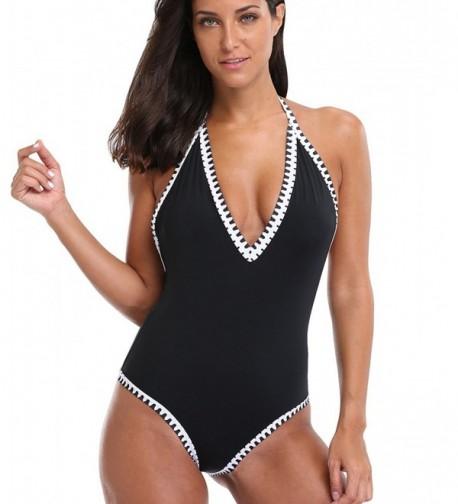 LANFEI Swimsuit Plunge Backless Bathing