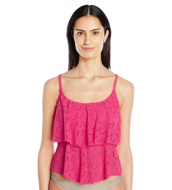 Ocean Avenue Crochet Tankini Raspberry