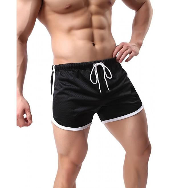 Men's Fitted Shorts Bodybuilding Workout Gym Running Tight Lifting ...