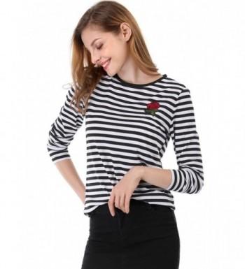 Allegra Womens Patch Neckline Striped