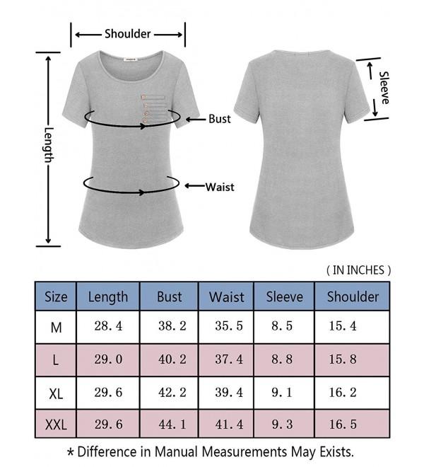Women's Basic Round Neck Short Sleeve Button Henley T Shirt Tops ...