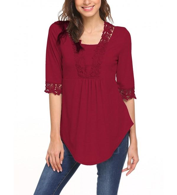 Womens Casual Half Sleeve Tops Scoop Neck T Shirt Blouses Tunic Blouse ...