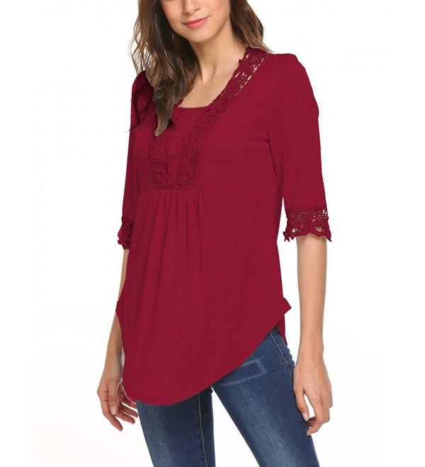 Womens Casual Half Sleeve Tops Scoop Neck T Shirt Blouses Tunic Blouse ...