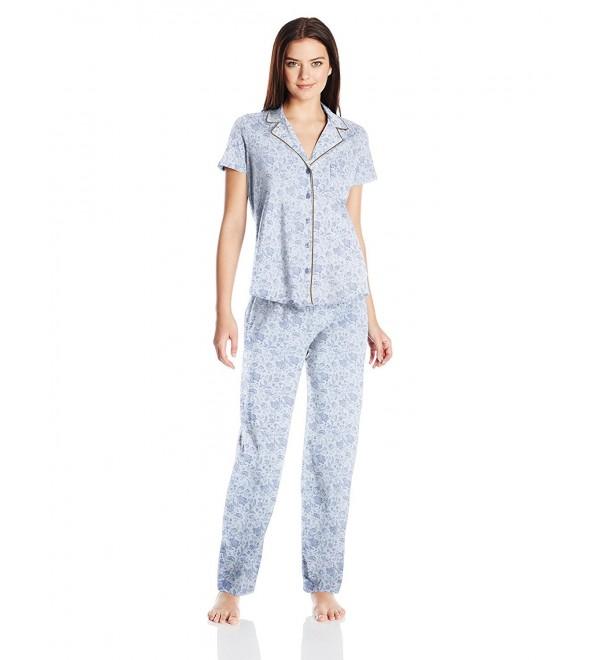 Nautica Womens Cotton Collar Pajama