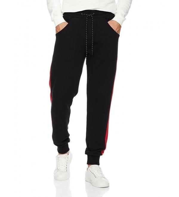 Young Men's Colored Blocked Jogger With Side Stripe Panels - True Black ...