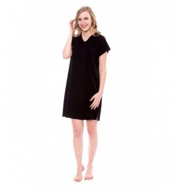 TexereSilk Womens Jersey V Neck TX WB043 002 BLCK R L