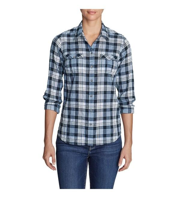 Women's Classic Packable Shirt - Chambray Blue (Blue) - CK189MZAI2I