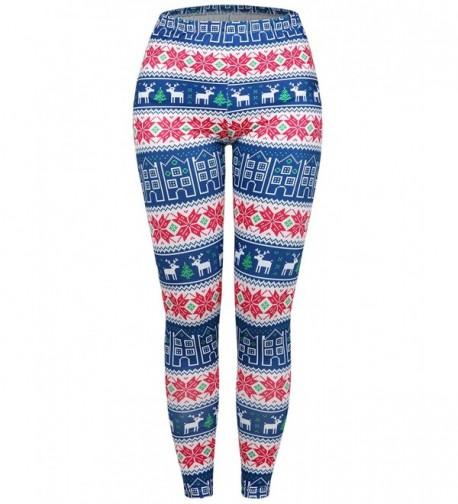 SUNGLORY Christmas Leggings Reindeer Stretchy