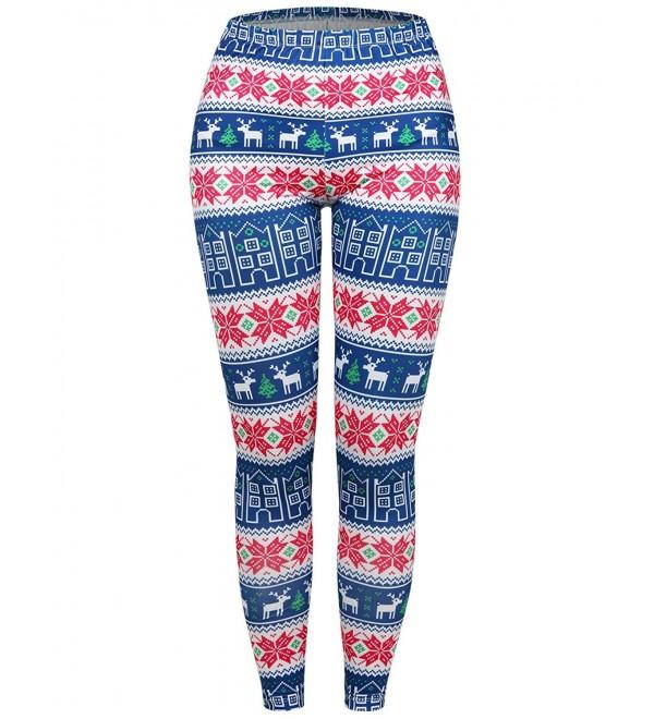 SUNGLORY Christmas Leggings Reindeer Stretchy