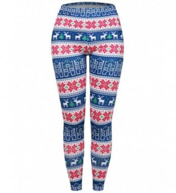 SUNGLORY Christmas Leggings Reindeer Stretchy