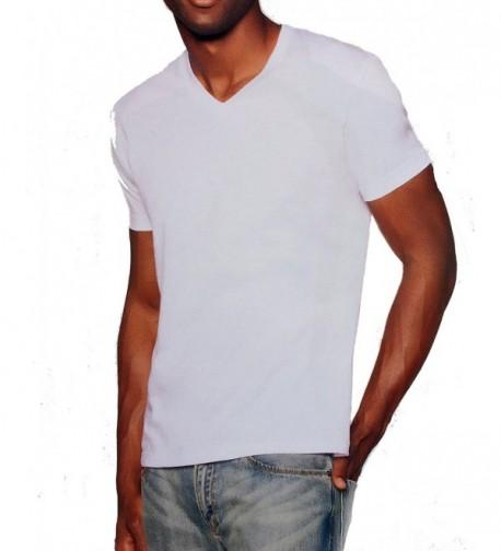 Short Sleeve Fitted V Neck Cotton X Large
