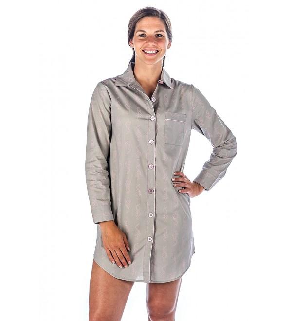 Womens Cotton Poplin Sleep Shirt