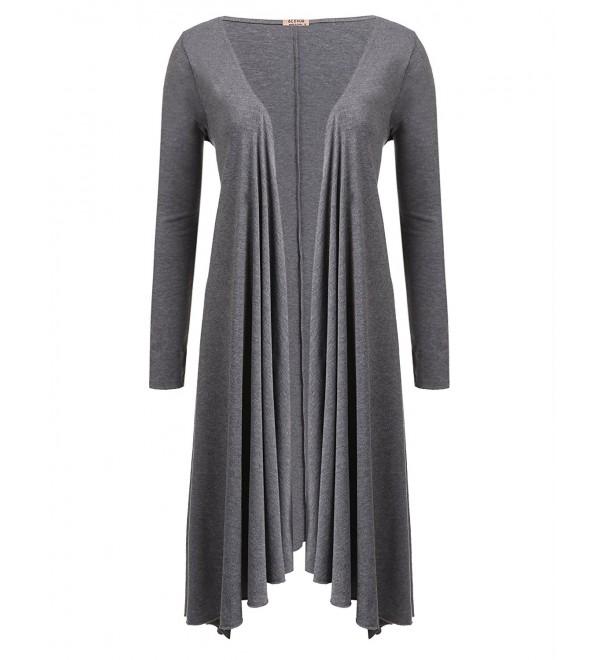 ACEVOG Womens Sleeve Asymmetric Cardigan