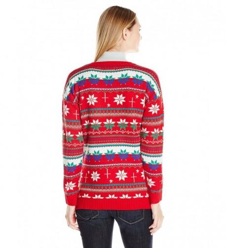 Women's Moses Naughty List Fair Isle Ugly Christmas Sweater - Red ...