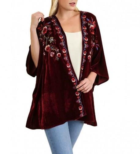 Umgee USA Womens Velvet Kimono