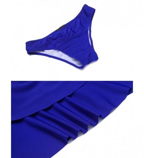 Bathing Suits Womens Cute Ruffles Strap Swimsuit Crop Top Bikini Set S ...