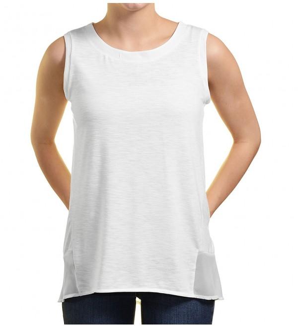 Ladies' High-Low Sleeveless Top - Chalk - CZ122A6O36T