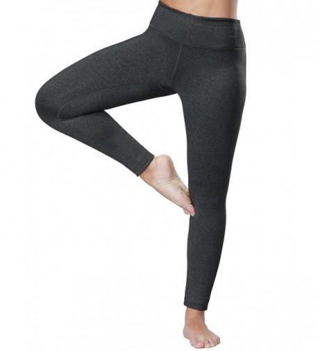 Women's Workout Yoga Pants Mid Waist Full Length Leggings - Charcoal ...