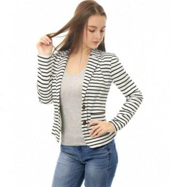 Allegra Notched Button Closure Striped