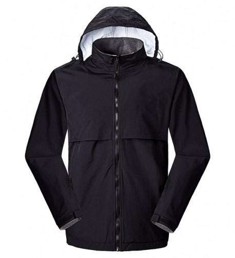 Mens Waterproof Windproof Outdoor Snow Jacket Ski Fleece (Black-Medium ...