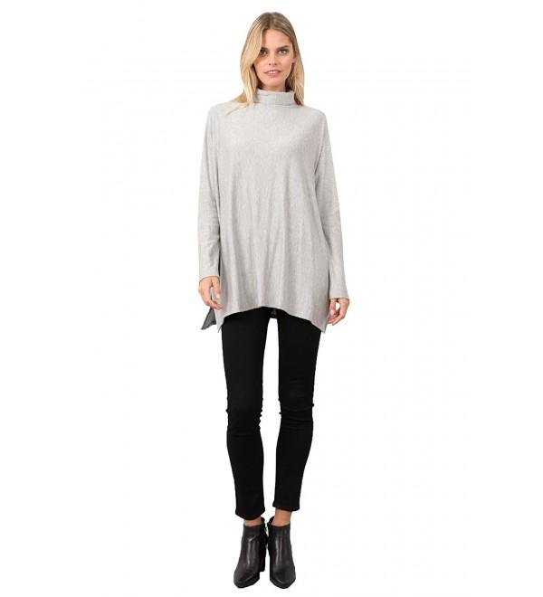 T31122 Oversized Turtleneck Sweater Heather